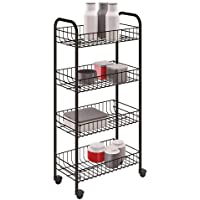 Metaltex Pisa Carro de Cocina- Acero Recubierto de epoxi- Negro- 41x23x84 cm
